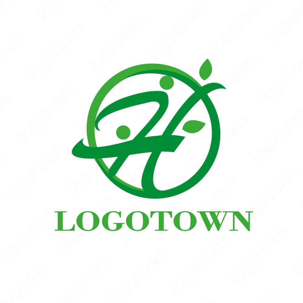 LTOST0000011】葉っぱとH文字のロゴマーク