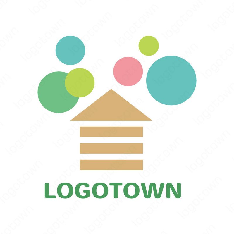 【LTCOM0000028】ポップ カラフル家ロゴ