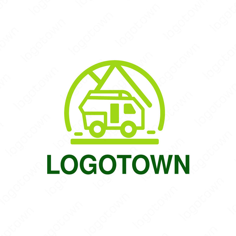 【LTNAT000003】キャンピングカー 山 旅行ロゴ - ロゴタウン