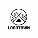 【LTNAT000002】キャンプ 山 ロゴ - ロゴタウン