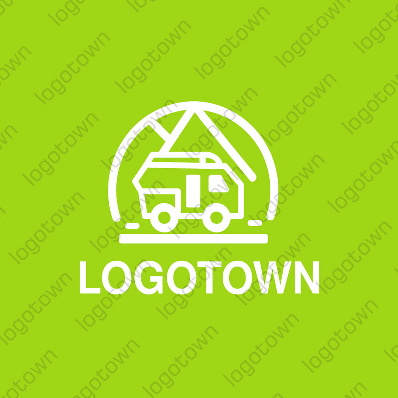 【LTNAT000003】キャンピングカー 山 旅行ロゴ - ロゴタウン