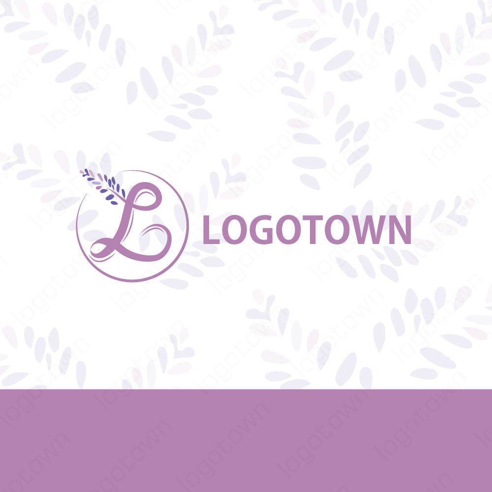 【LTEST0000028】L文字と美しいラベンダーロゴ